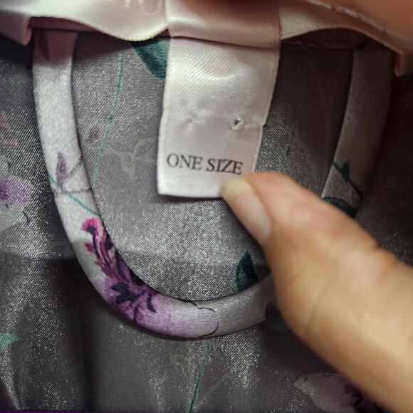 Victoria's Secret Belted Floral Satin Kimono Robe One Size Pockets - Picture 5 of 9